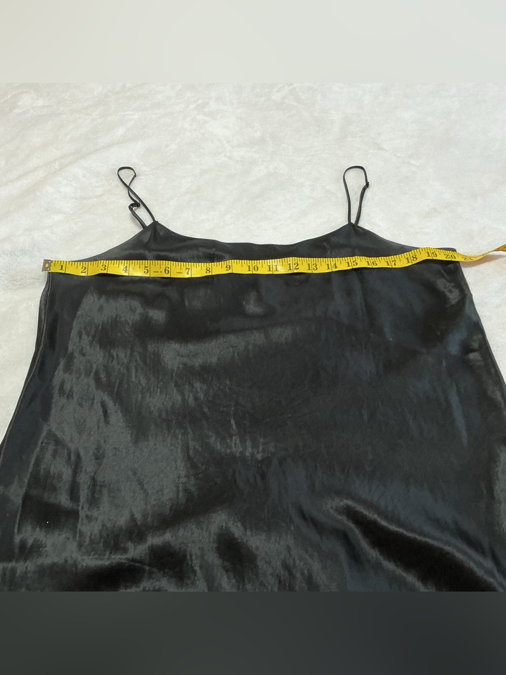 Vince Black Satin Slip Midi Dress with Spaghetti Straps Size L - Picture 7 of 11